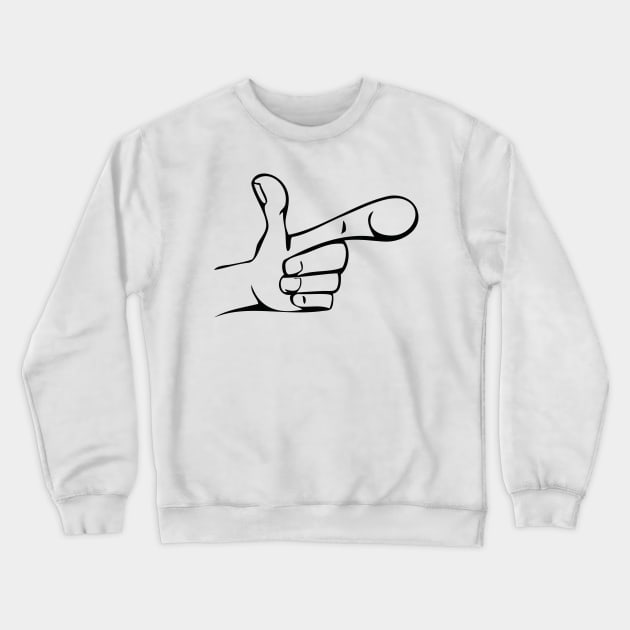 Cartoon Hand Pointing Crewneck Sweatshirt by THP Creative